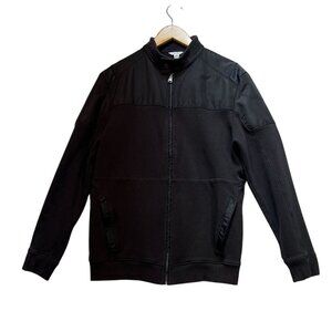 Calvin Klein Mens Full-Zip Basic Jacket Large Black High Neck Pockets Casual